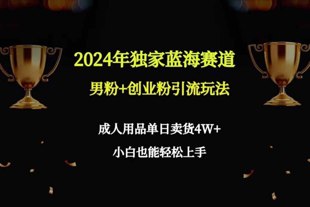 2024年独家蓝海赛道男粉+创业粉引流玩法，成人用品单日卖货4W+保姆教程-极速轻创