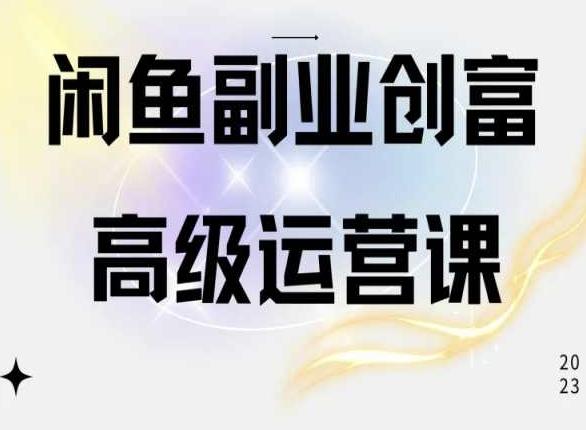 闲鱼电商运营高级课程，一部手机学会闲鱼开店赚钱-极速轻创