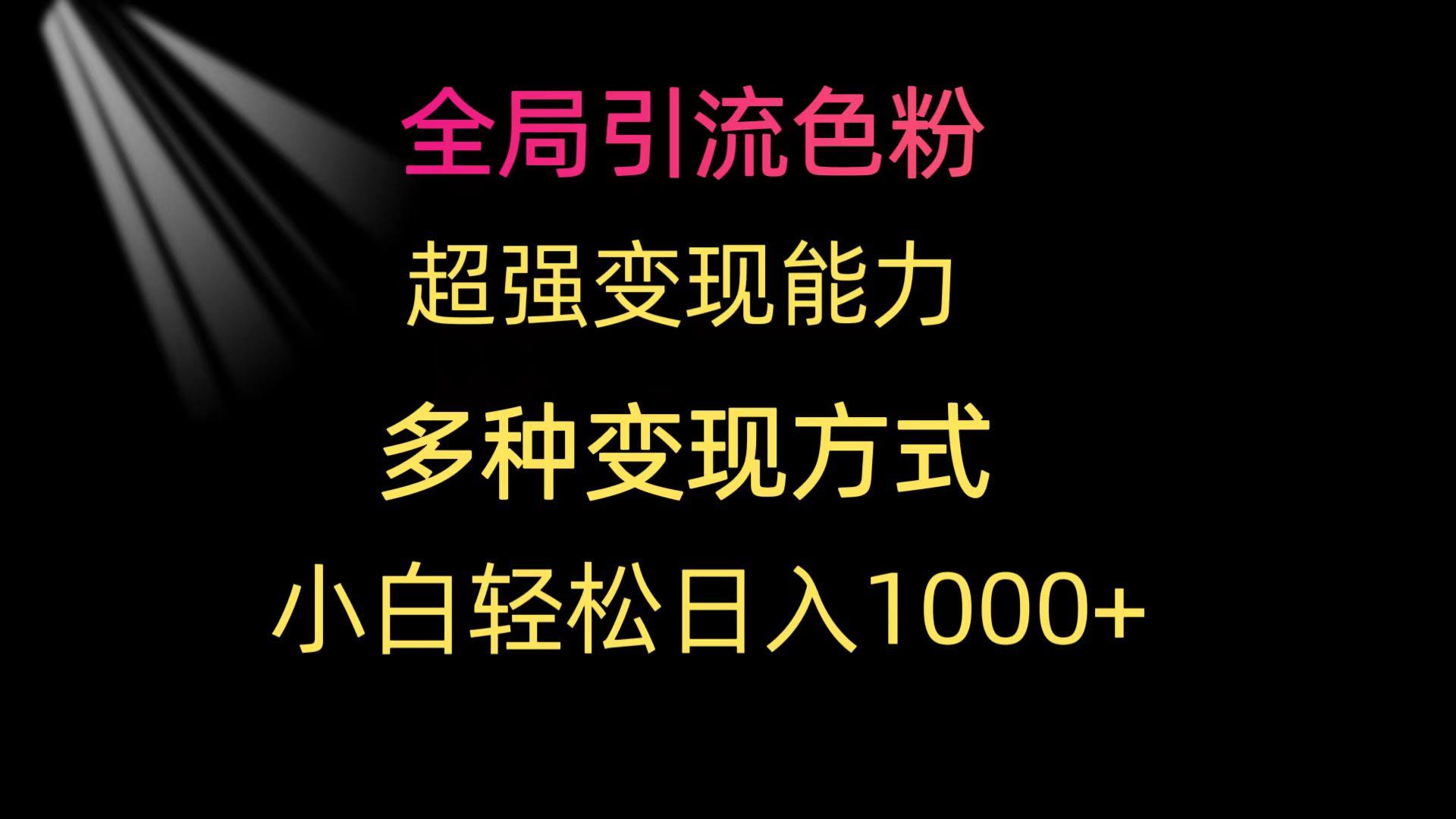 (9680期)全局引流色粉 超强变现能力 多种变现方式 小白轻松日入1000+-极速轻创