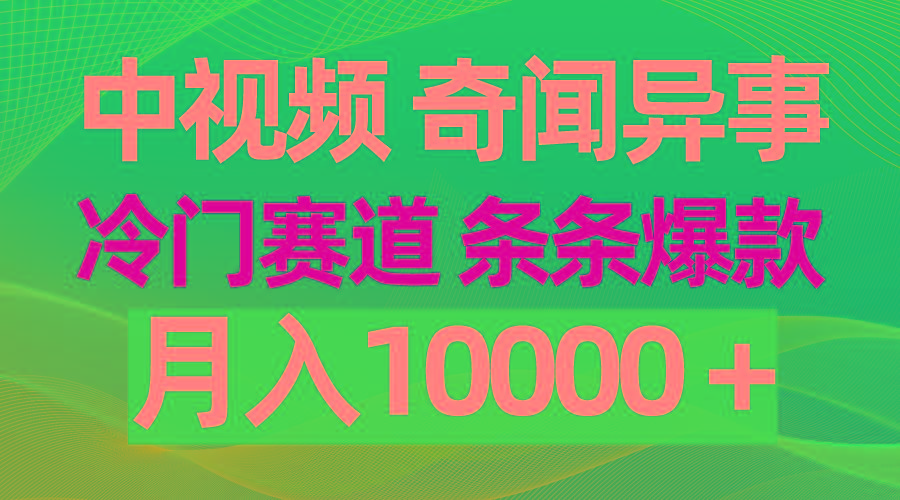 (9627期)中视频奇闻异事，冷门赛道条条爆款，月入10000＋-极速轻创