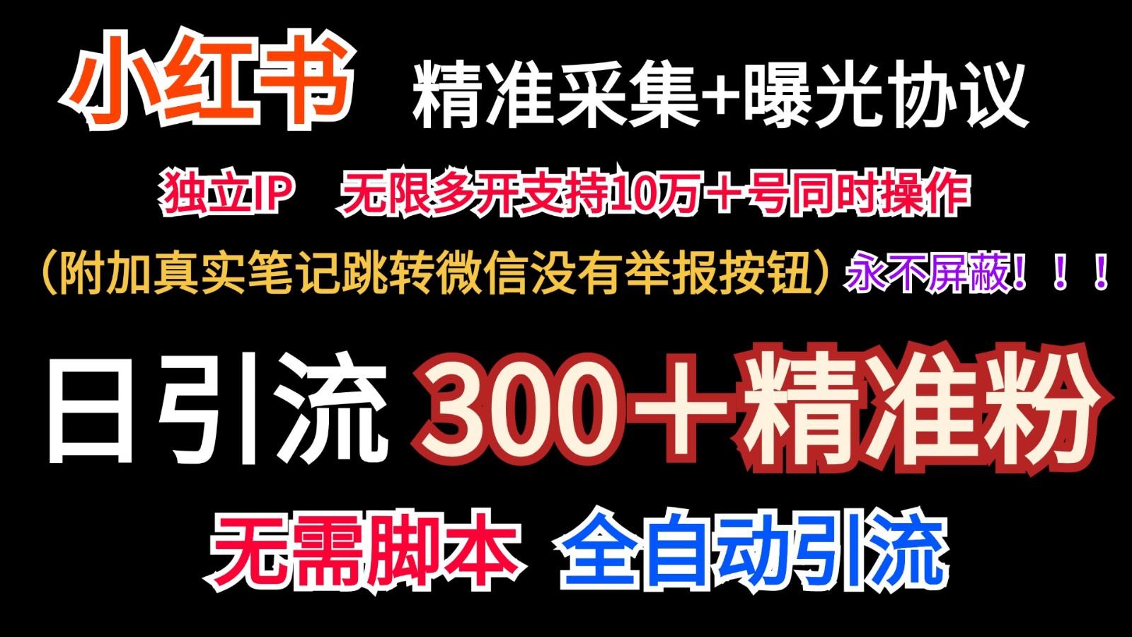 小红薯精准采集＋无限曝光＋真实笔记跳转微信，永不屏蔽(日引300＋精准粉)-极速轻创