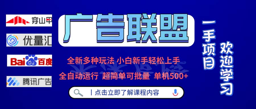 广告联盟 全新多种玩法 单机500+  全自动运行  可批量运行-极速轻创