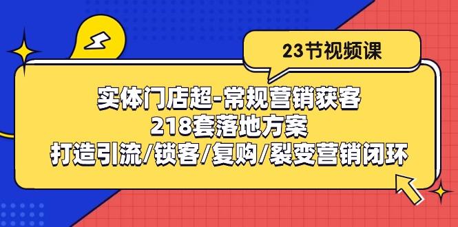 实体门店超-常规营销获客：218套落地方案/打造引流/锁客/复购/裂变营销-极速轻创